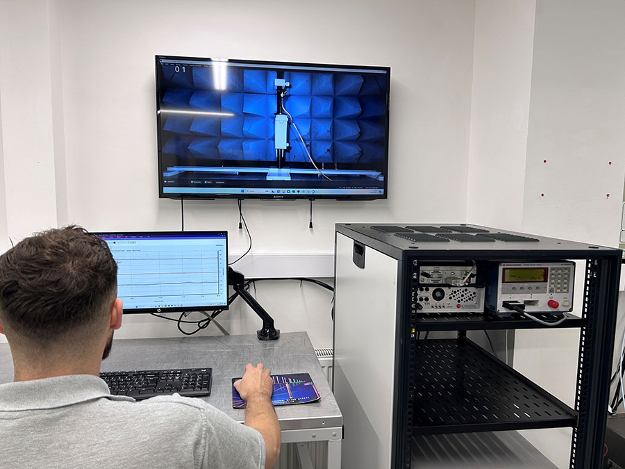 EMC test chamber and instrumentation